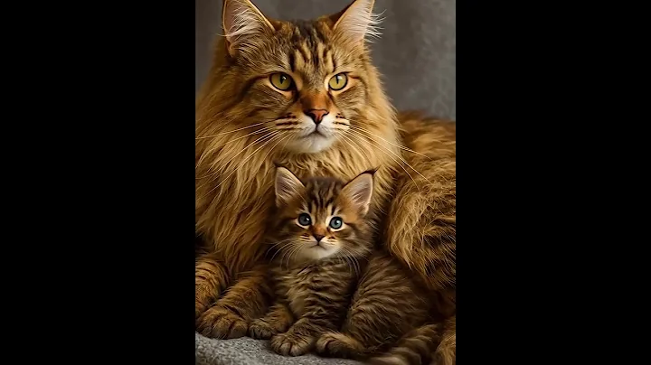 Video 11012541: gray maine coon cat, maine coon mother