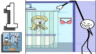 Stickman Puzzle - Stickman Thief Puzzle IQ Games - All Levels 1-50 Walkthrough Part 1 screenshot 1