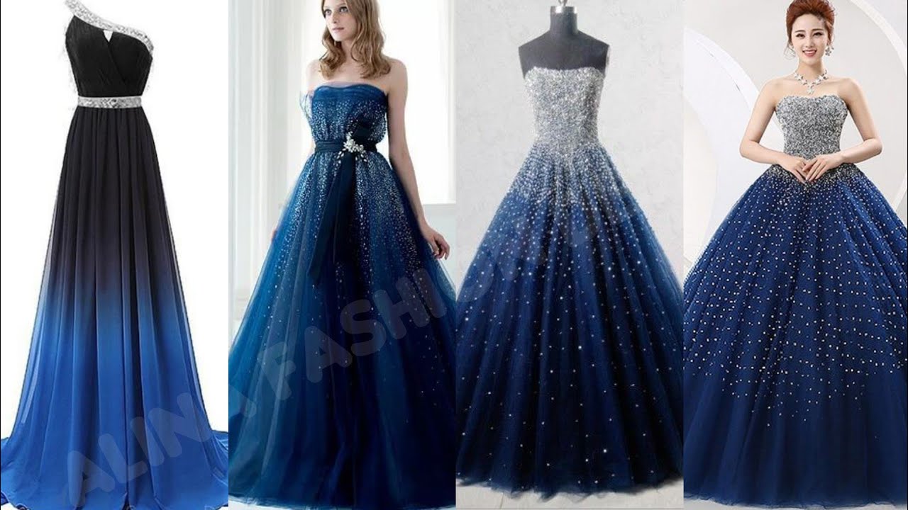 Sparkly navy blue gown prom dress ...