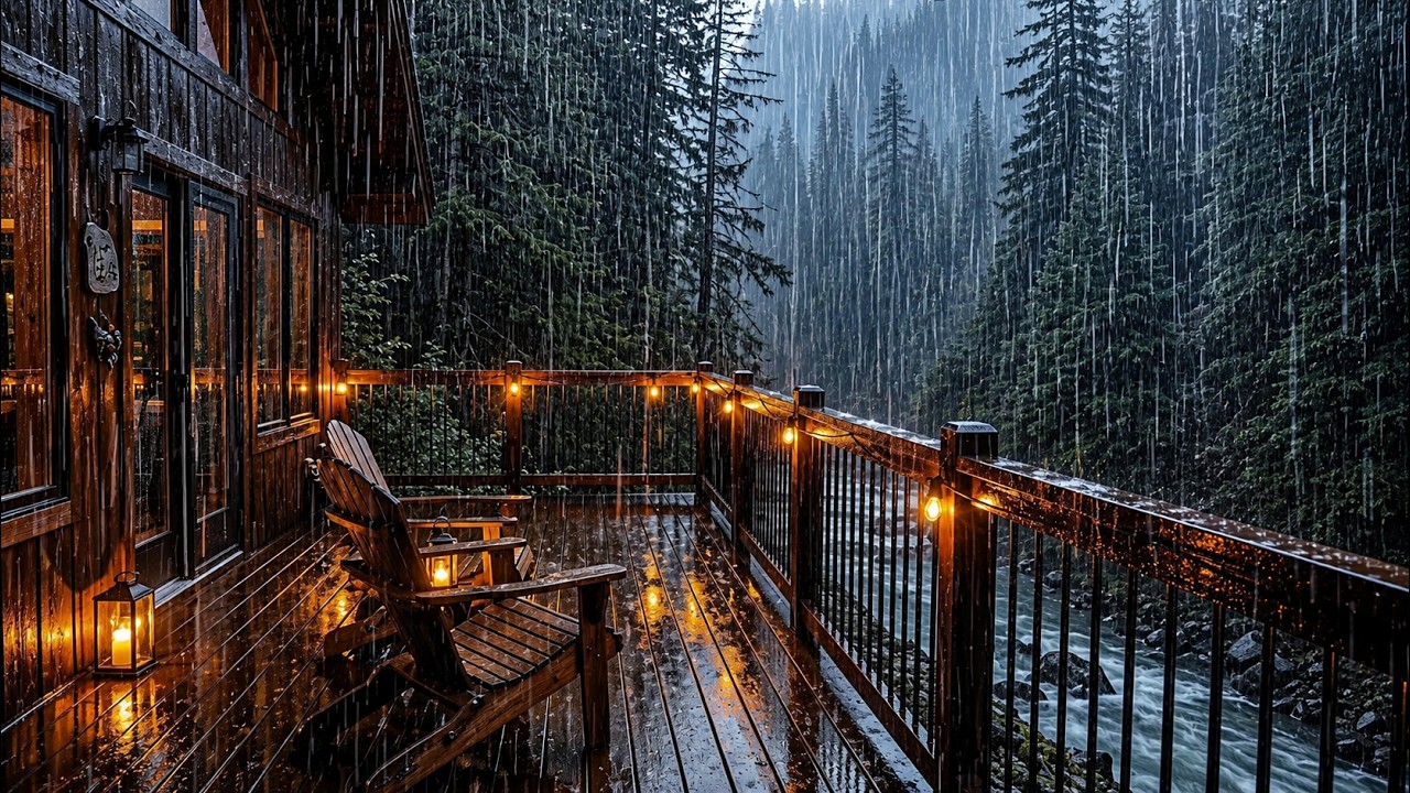 Rain on Cabin in the Woods 🌲 Peaceful Rain Sounds for Relaxation ...