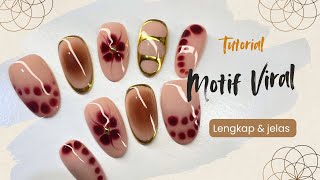 Tutorial motif viral blooming flower chrome ombre nail art screenshot 5