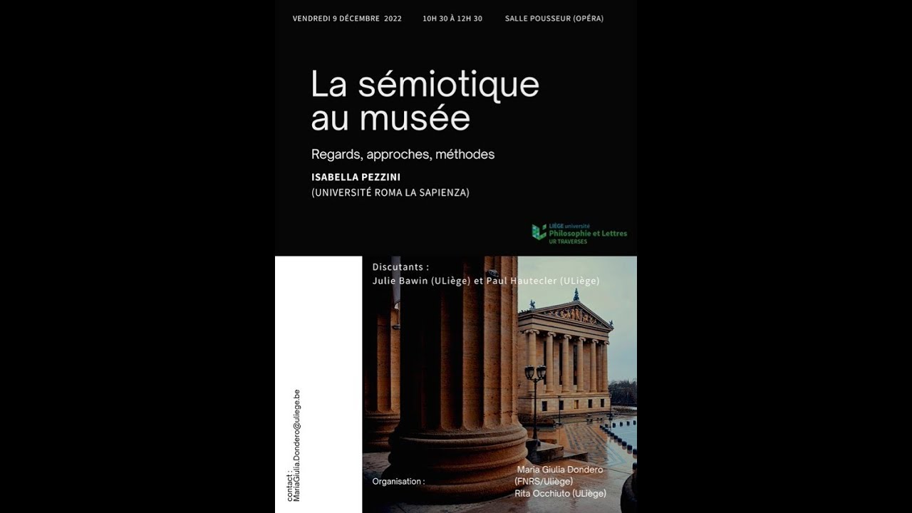 Conférence d'Isabella Pezzini (Université La Sapienza, Rome) à l'ULiège, 9/12/2022
