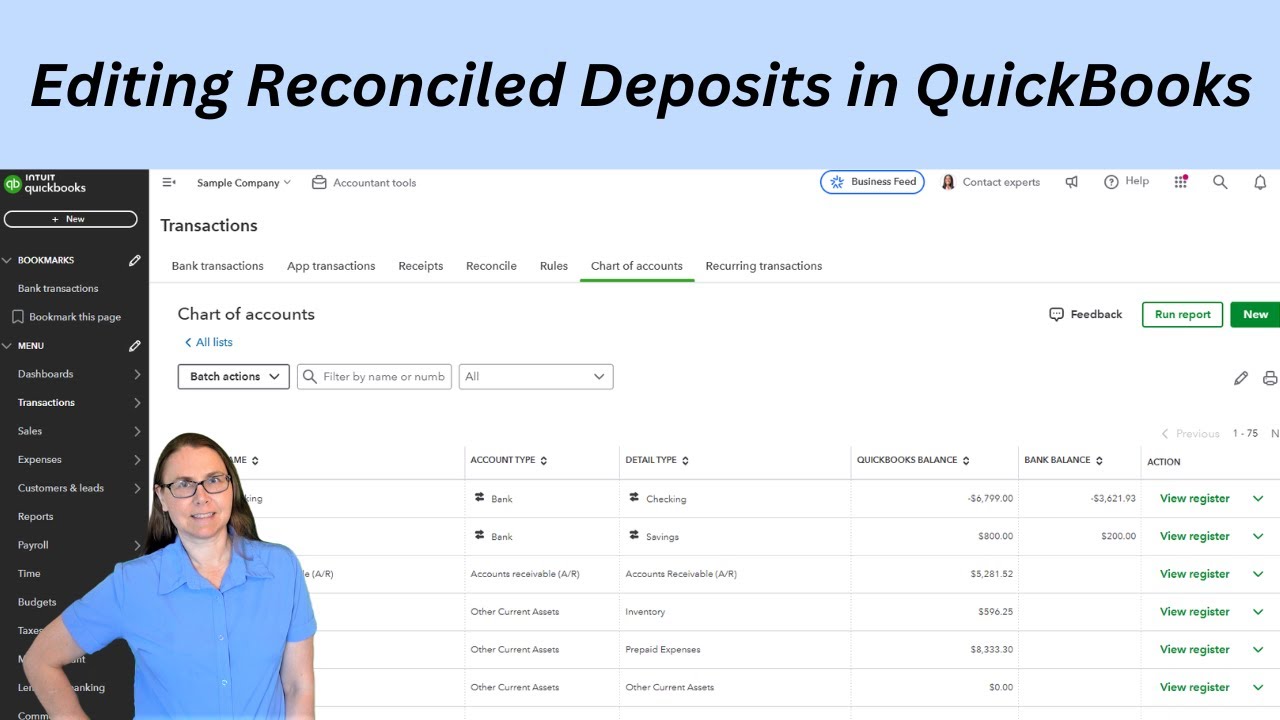 Correcting Reconciled Deposits in QuickBooks Online
