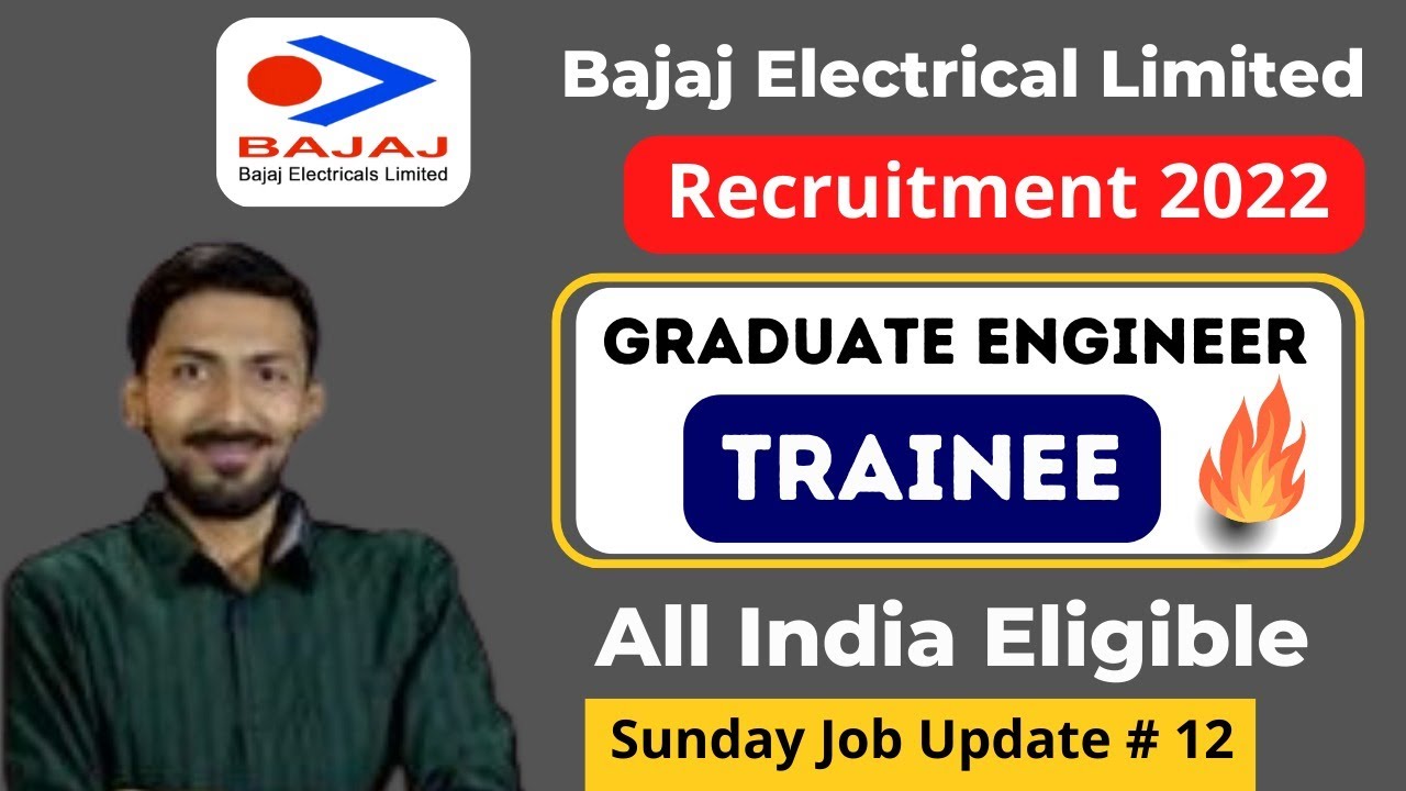BAJAJ ELECTRICAL recruitment 2022 🔥 CTC : 3.5 LPA | Permanent Private Job  | No Fees | No Age Limit