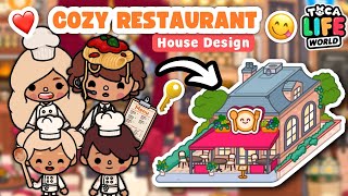 COZY RESTAURANT HOUSE IDEA!! 😋🔑❤️ || Aesthetic Family of 4 || Toca Life World