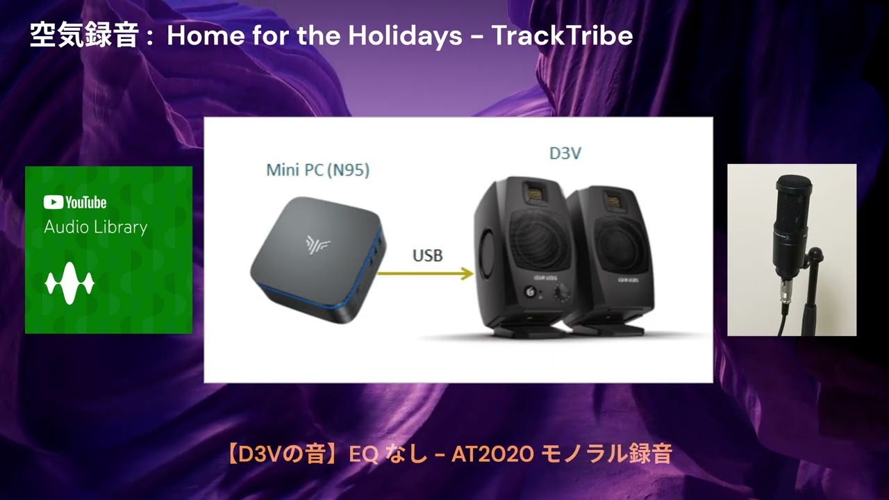 【EQなしD3Vの音】ラージダイヤフラムマイク AT2020 で録音