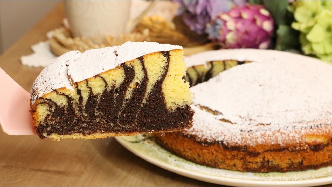 Zebra kolač - brzo, jednostavno, jako mekan, bez maslaca - mramorni kolač od Hanume