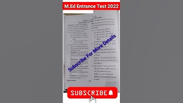 M.Ed Entrance Test 2022💥💥Most Important Question For Test 2023#ccsu#ccsuniversity#m.ed#entranceexam