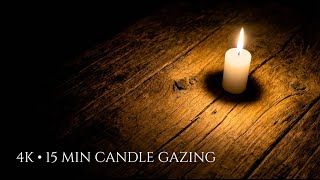 Candle Gazing Meditation 🕯️ Cozy Fire Flame for Relaxation & Mental Reset (15 Min 4K)
