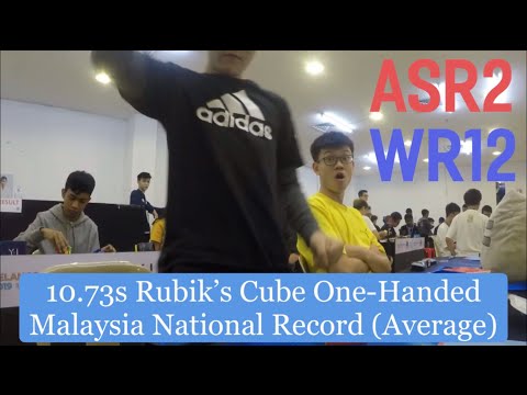 10.73s Rubik’s Cube One handed Malaysia National Record (Average)