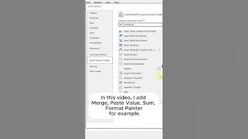 #excel #exceltips #exceltutorial E01 how to set quick access tool bar. Custom shortcut key.