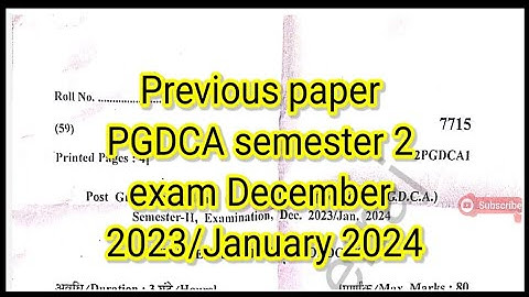 Previous paper PGDCA  semester²। PGDCA ²semester previous paper।