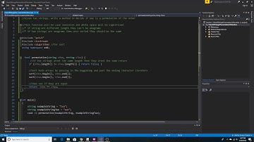 Write a method to determine strings are permutations of each other using sorting in c++
