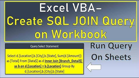 Excel VBA Create SQL JOIN Query on Workbook