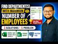 Find Department (s) Having Max Nos of Employees| Excel 365 Dynamic Array|Power Query M| Postgre SQL