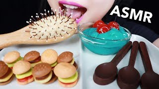 ASMR Most Popular Food on my channel | ASMR Edible Hairbrush | ASMR Gummy | ASMR Pudding |Abbey ASMR