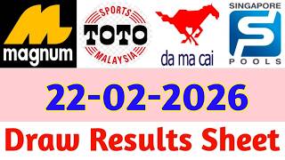 22-02-2026 Today 4D Results Magnum Toto Kuda/Damacai | 4d Result Today | Today 4d Result Live