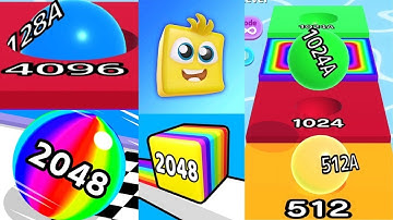 Max Levels- Happy Cube 2048 / Ball Run Infinity vs Ball Run 2048 gameplay walkthrough (iOS, Android)