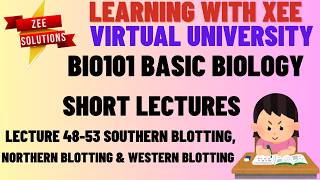BIO101 Basic Biology Lecture 48 - 53 Southern blotting, Northern blotting & Western blotting VU