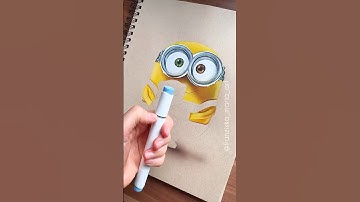 Drawing Bob with his Teddy #minions #despicableme4 #markerart #fanart #drawing #copic #strathmore