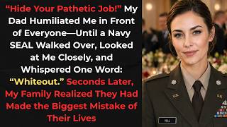 Full “Hide Your Pathetic Job,” My Dad Sneered—Then a Navy SEAL Saw Me and Whispered, “Whiteout.” Update