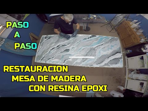 COMO RESTAURAR MESA DE MADERA CON RESINA DE EPOXI/PASO A PASO.