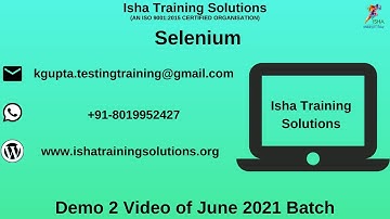 Java+Selenium Automation with project Demo 2 Video. Call or whatsapp us on +91-8019952427 to enroll