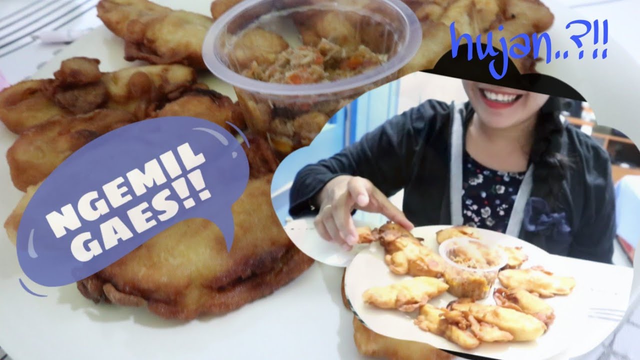 MAKAN PISANG GORENG + SAMBAL IKAN,(cuacanya lagi hujan ...