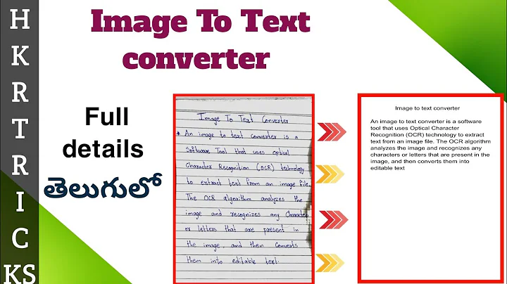 HOW TO CONVERT IMAGE TO TEXT | IMAGE TO TEXT CONVERTER APP FOR ANDROID IN TELUGU BY HEMADRI