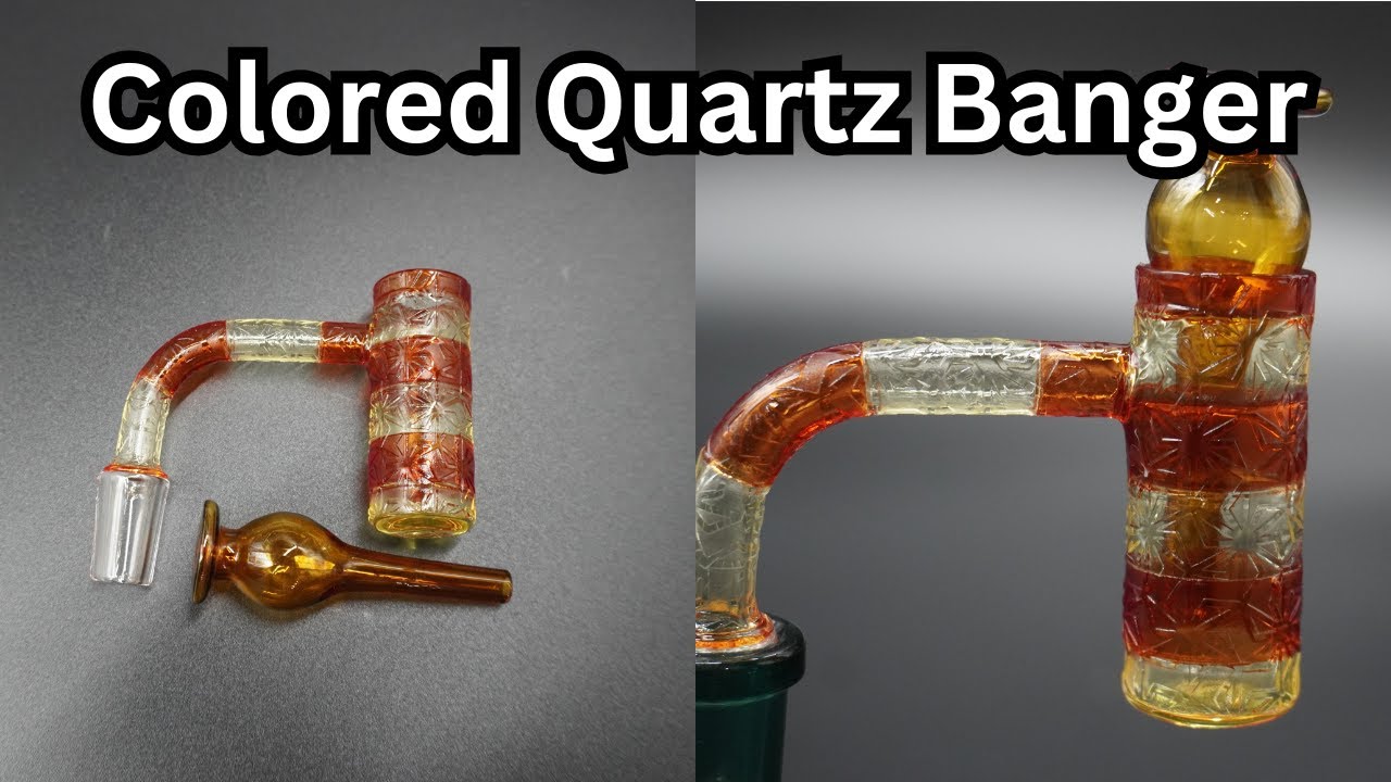 Colored Quartz Banger| Chrome Colored Pattern Engraved