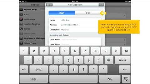 How to setup an POP account on your iPad