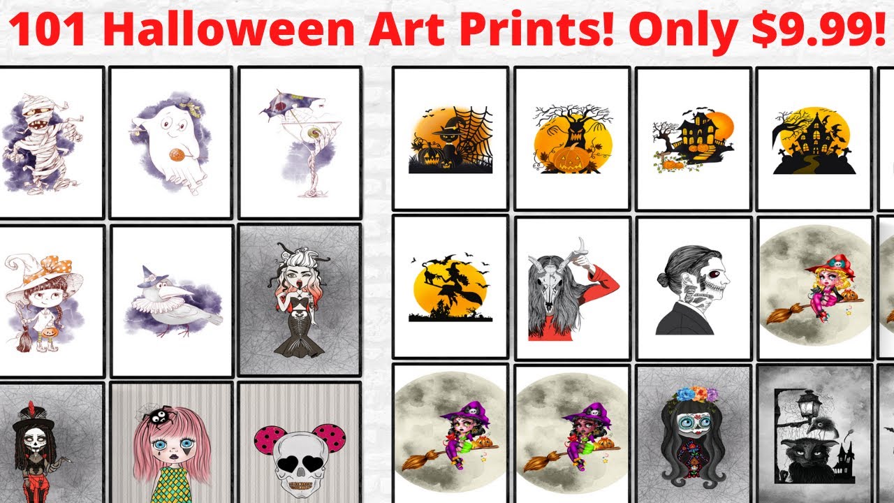 Halloween Printable Wall Art Wall Decor Wall Hangings DIY Digital ...