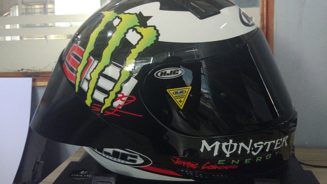 HJC yamaha lorenzo 2014,upgrade decal,visor smoke,antifog dan