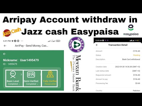 Arripay payment withdraw on Jazz cash easypisa payment pending