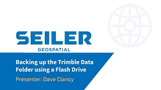 Backing Up The Trimble Data Folder Using A Flash Drive