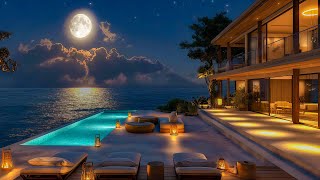 Night Jazz Music In The Beach ♫ Sweet Background Jazz Music & Ocean Waves Sounds