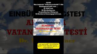 Almanya Vatandaşlık Testi -52 #einbürgerungstest