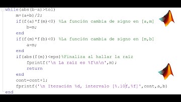 Método de Bisección en Matlab