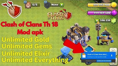 Download Clash of Clans Town Hall 18 Mod Apk | Unlimited Gems, Elixir, Gold| Everything unlocked