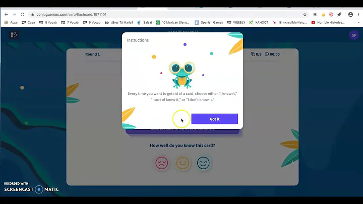 Conjuguemos Game Tutorial