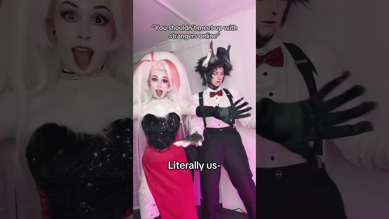 FUN FACT ME AND @EmberW0lf have known eachother for 5 years 🤓☝️ #cosplay #arcane #tadc #hazbinhotel
