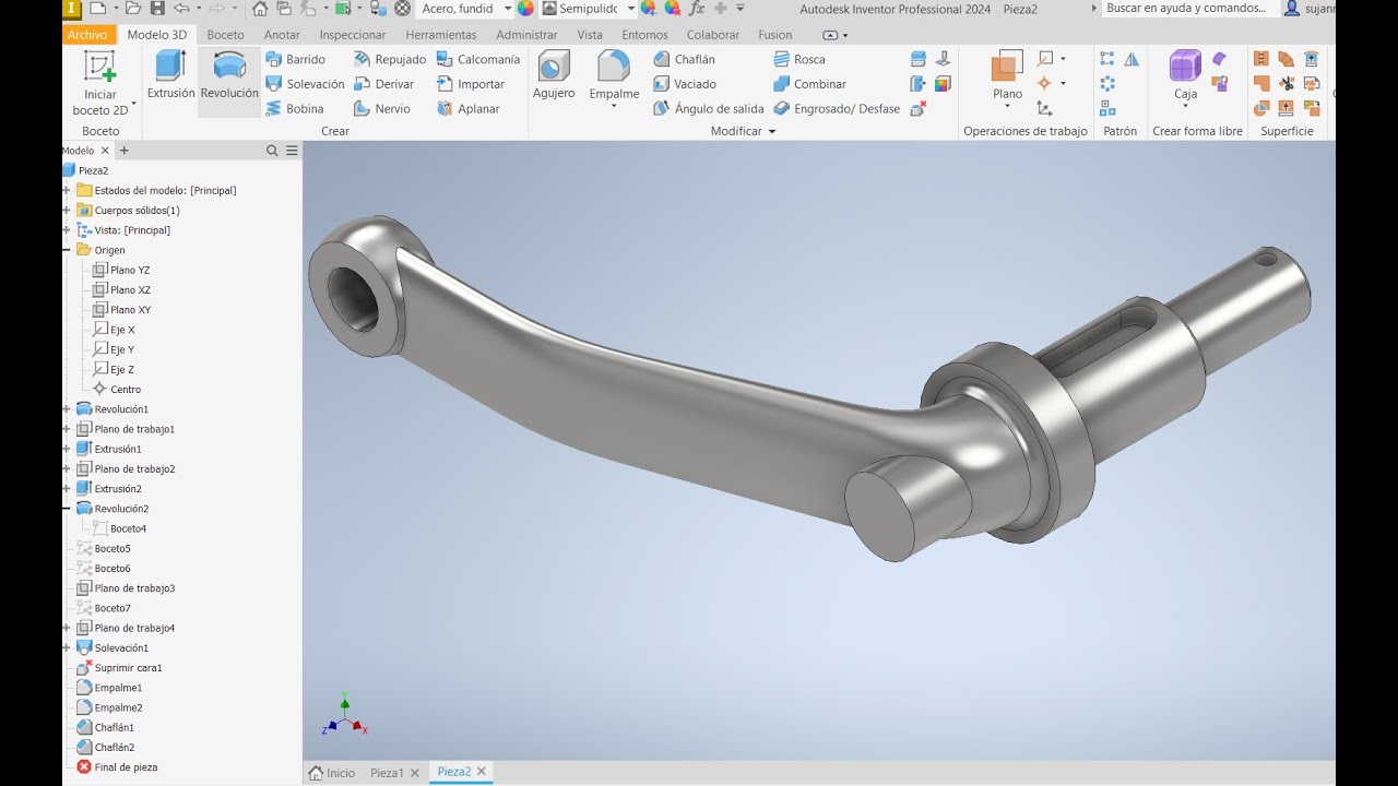 Autodesk Inventor - Revolution and Loft exercise and 3d modeling - YouTube