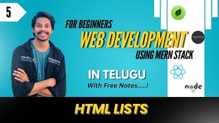 HTML Lists Complete Tutorial in Telugu | Ordered, Unordered, and Description Lists Made Easy