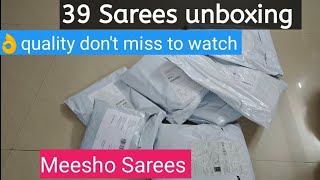 Meesho 39 Sarees unboxing 👌quality Sarees //festive collection