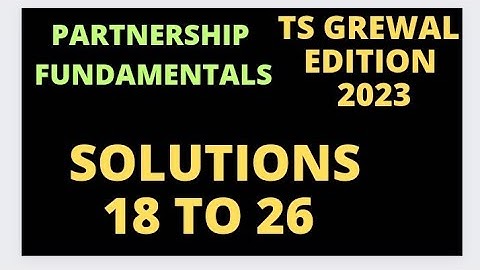 Partnership Fundamentals | TS Grewal | Edition 2023 @sethsaccountancytricks