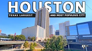 Houston Texas 4K - [Full Video] Downtown Walking Tour of Largest and Most Populous City in Texas