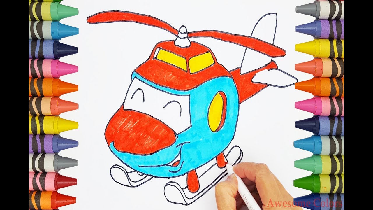 How To Draw Color Helicopter | DIY Learn Art Colouring Fun for Children