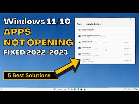 How To Fix Windows 11 Apps Not Opening | Solve Apps Problems - (2023)