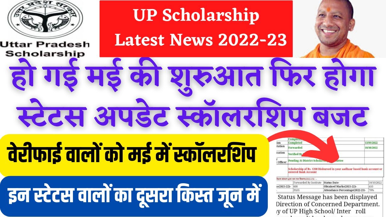 UP Scholarship Latest News Today 2022-23 || UP Scholarship Kab Tak ...