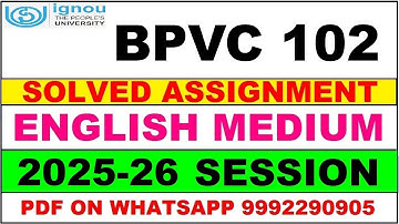 BPVC 102 solved assignment 2025-26 in English || bpvc 102 solved assignment 2026 || bpvc102 2025-26
